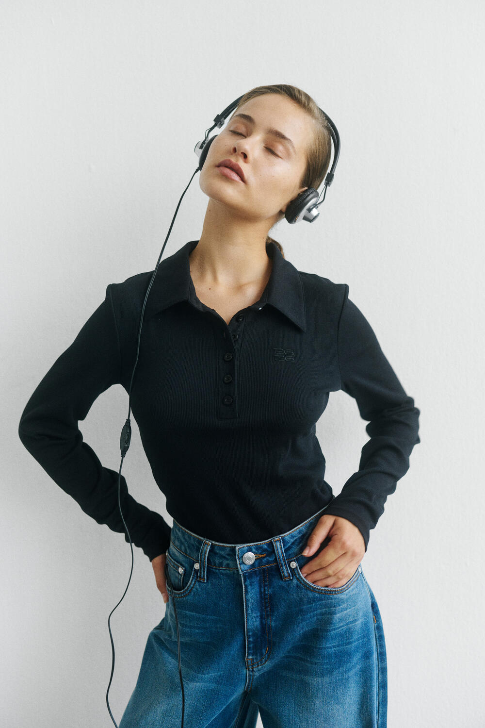 GZdrew langærmet polotrøje - sort